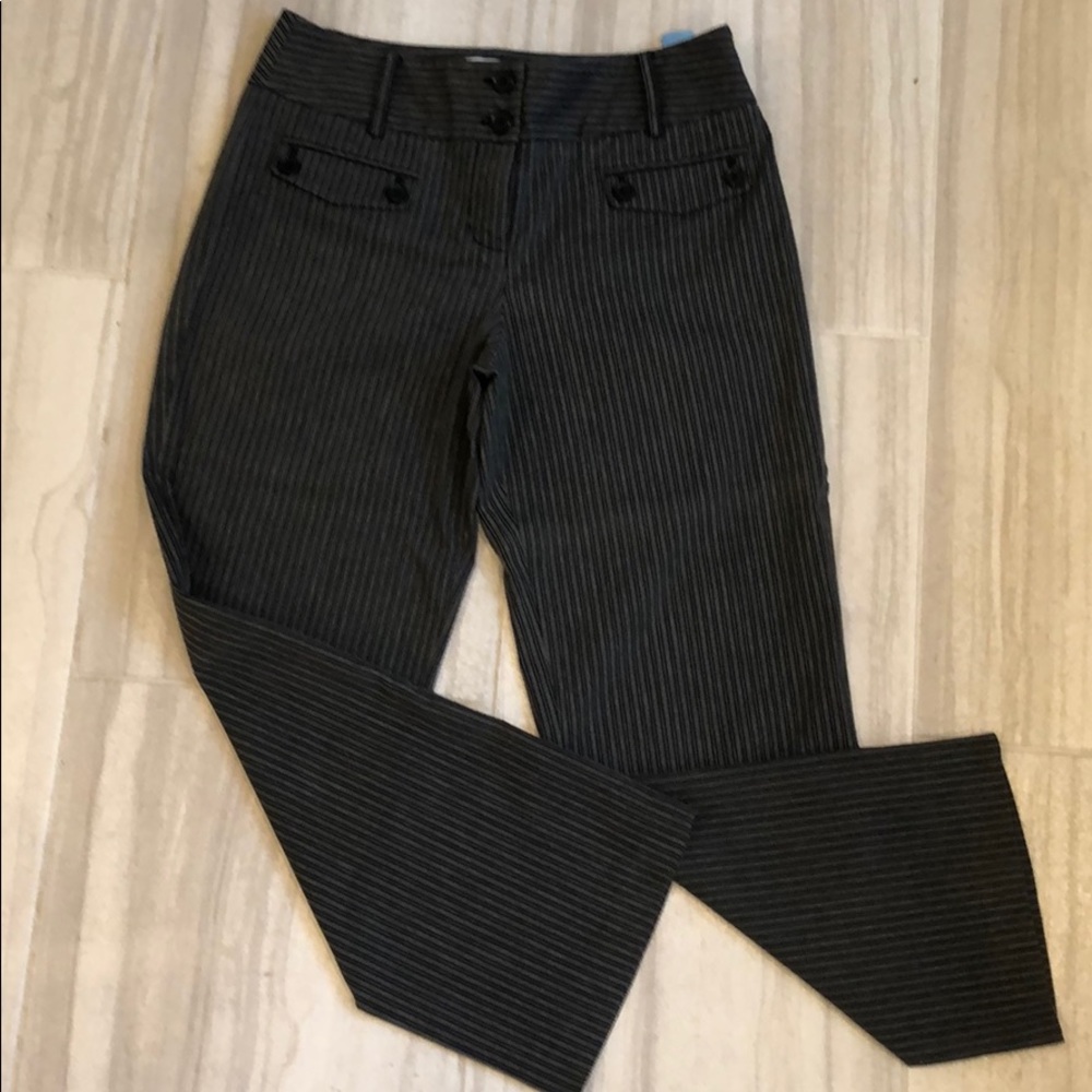 Ann Taylor Loft black striped pants size 4